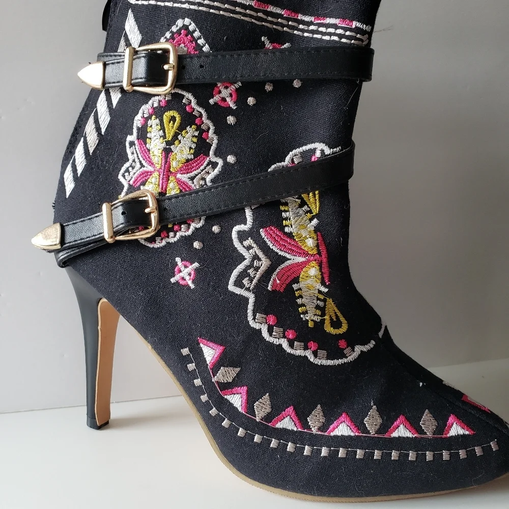 Boho Embroidered booties